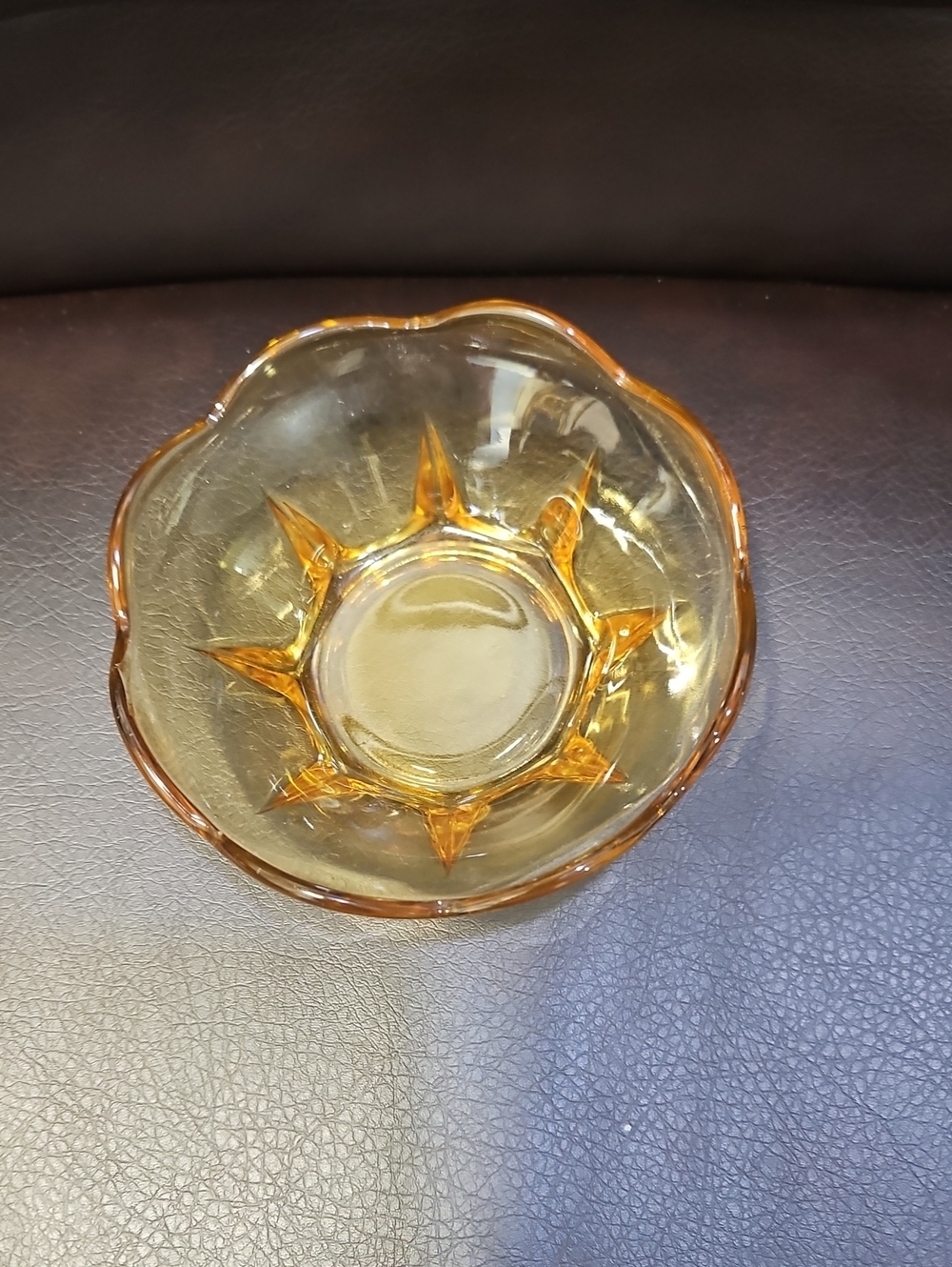 Vintage Anchor Hocking Amber Glass Dish
